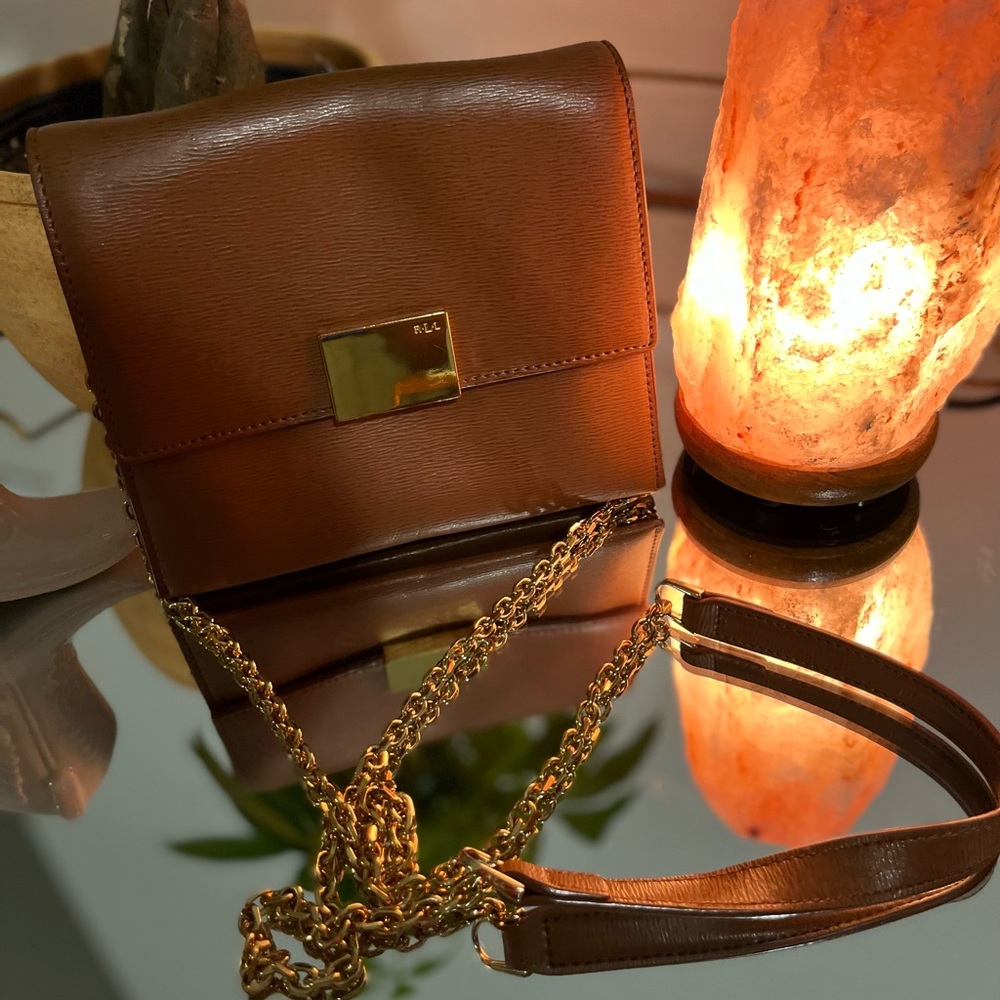 Ralph Lauren Mini Leather and Gold Purse